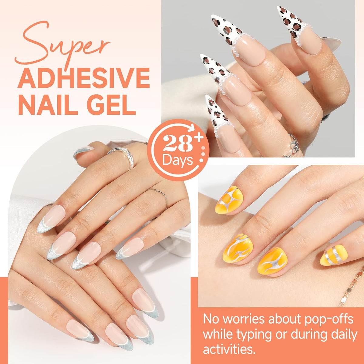 UNA GELLA Solid Nail Glue Gel 15ml Lamp Curing Needed Solid Soak Off U V/LED Lamp Required Super
