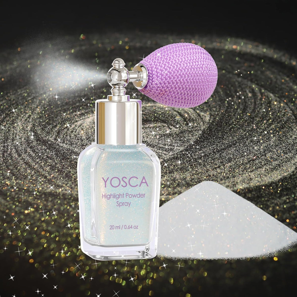Yosca Body Glitter Spray, 30ML Loose Body Shimmer Powder Iridescent Hair Spray White Glitter