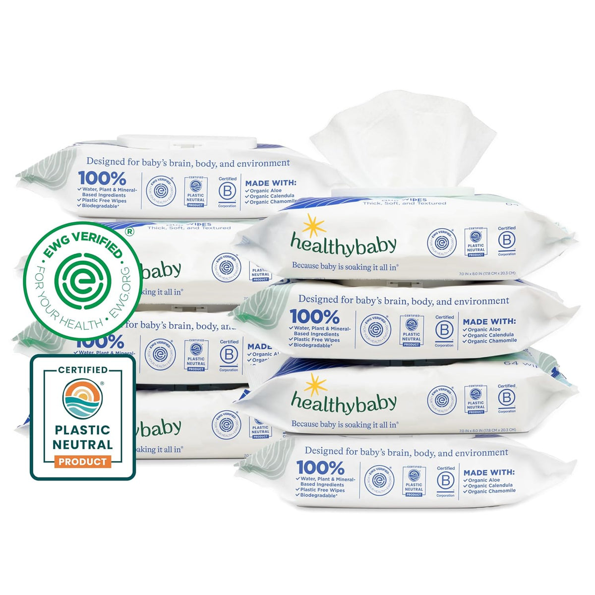 Our Wet Wipes | EWG Verified Safe | 100% Water & Plant Based | Unscented & Safe for Sensitive Skin