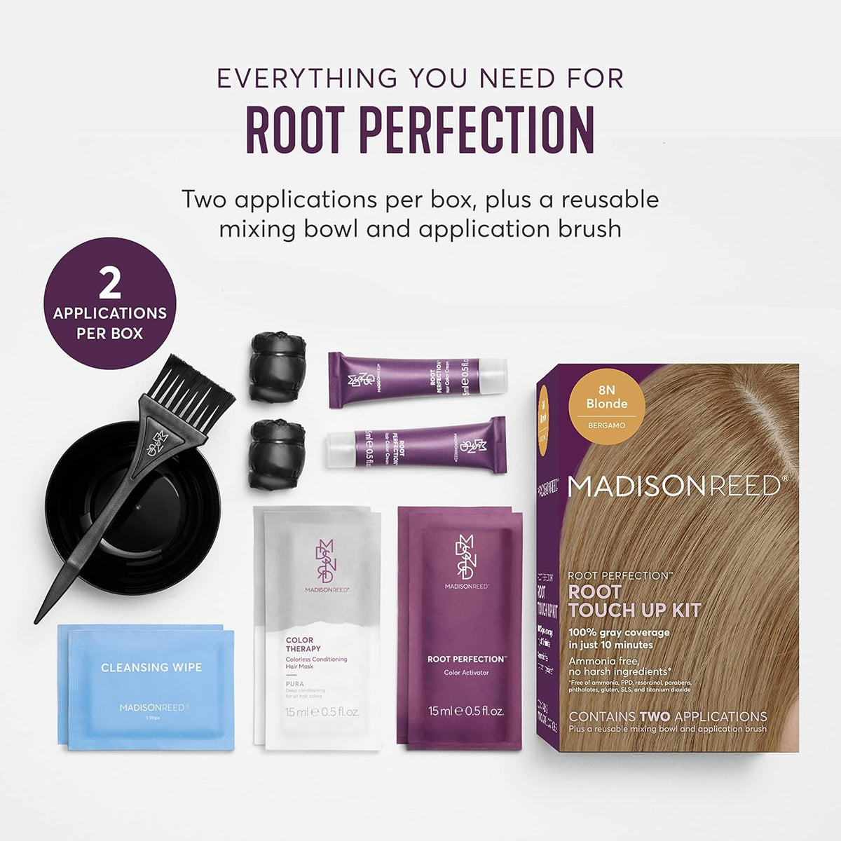 Madison Reed Root Perfection Permanent Root Touch Up, Dark Blonde 8N Bergamo, 10 Minutes for 100%