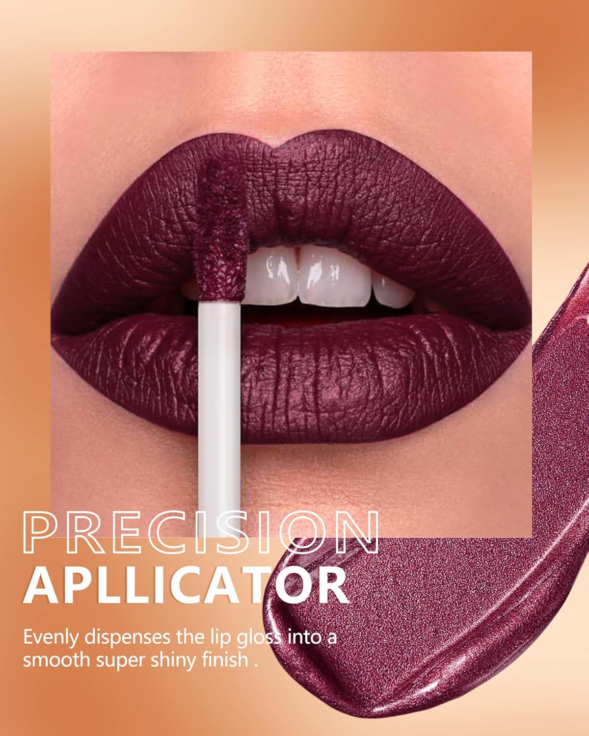 MAKI YIKA Dark Purple Lipstick for Women Metallic Lipsticks Glitter Long Lasting Lipstick No Smudge