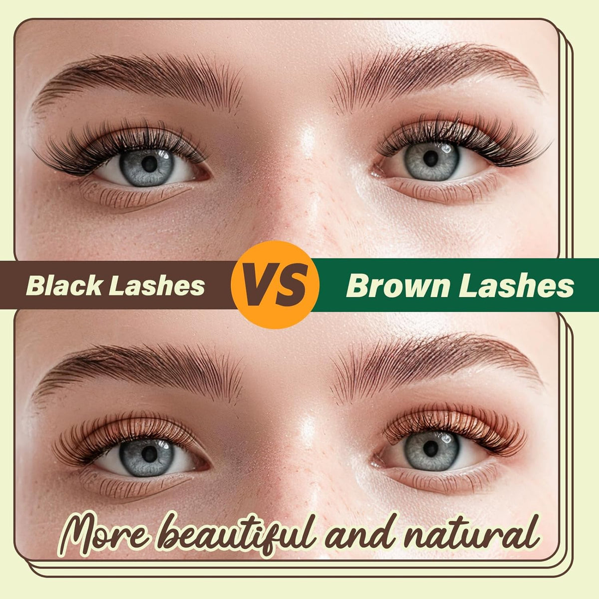 KEYYOU Brown Lash Clusters Natural Lash Extensions Wispy Eyelash Clusters 280Pcs D Curl Eyelash