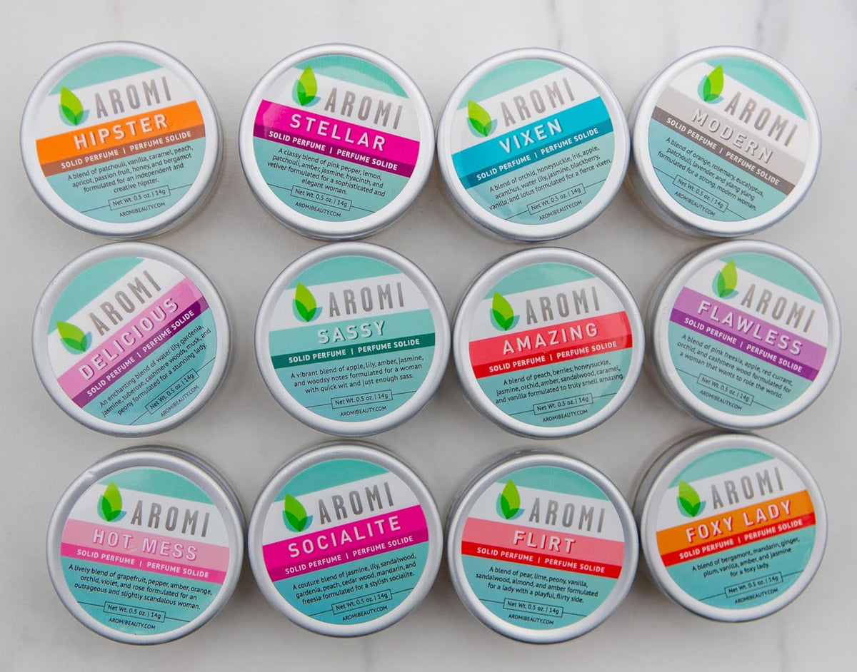 Aromi Hipster Solid Perfume | Earthy, Fruity Fragrance, Vegan, Cruelty-free, Patchouli, Vanilla