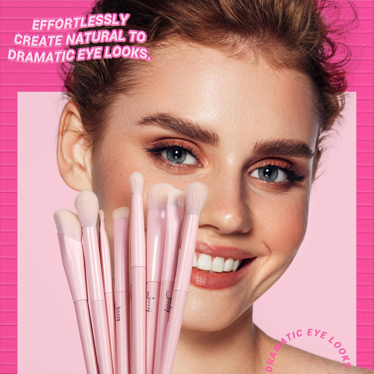 Jessup Pink Makeup Brushes Set 14Pcs Make up Brushes Premium Vegan Foundation Concealer Blush