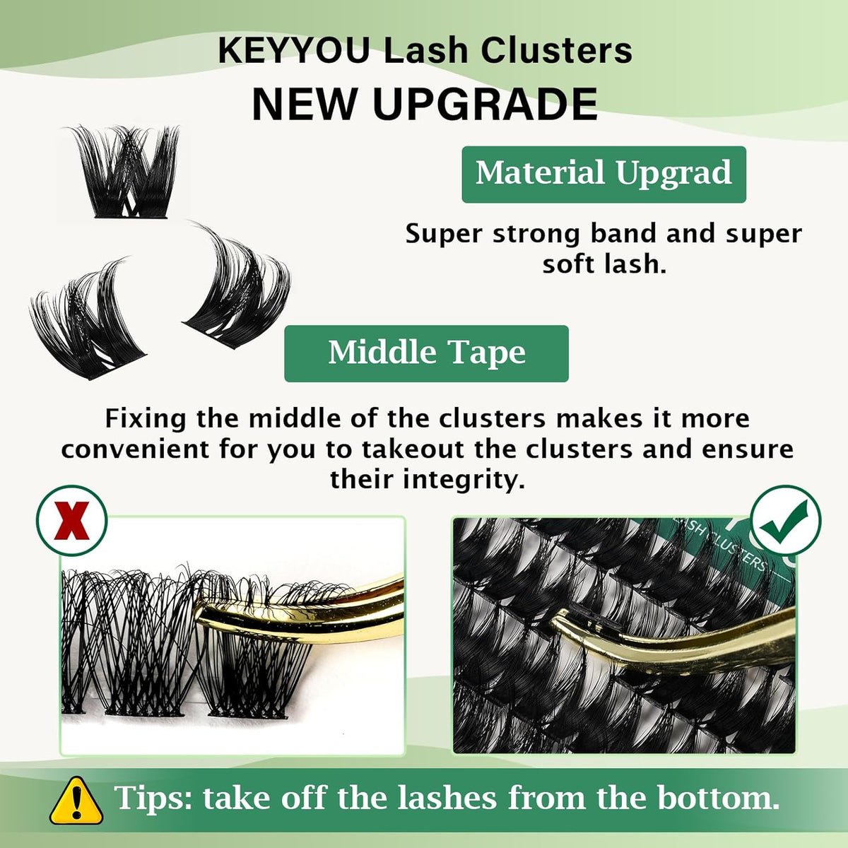 Lash Clusters,96 Pcs Cluster Lashes Y10 D Curl 8-18MIX DIY Lash Extensions Eyelash Clusters,KEYYOU