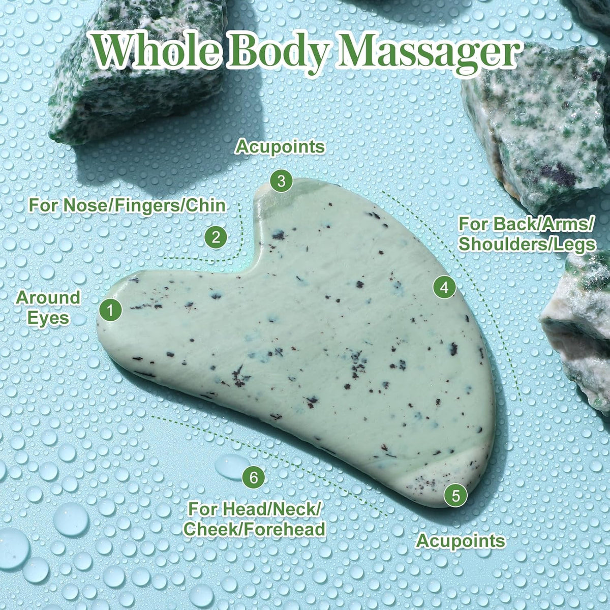 Gua Sha Facial Tools Guasha Tool Gua Sha Jade Stone for Face Skincare Facial Body Acupuncture