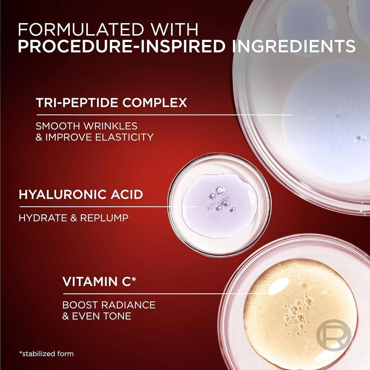 L'Oreal Paris Revitalift Triple Power Age-Defying Face Serum, Anti Aging Serum with 3 in 1