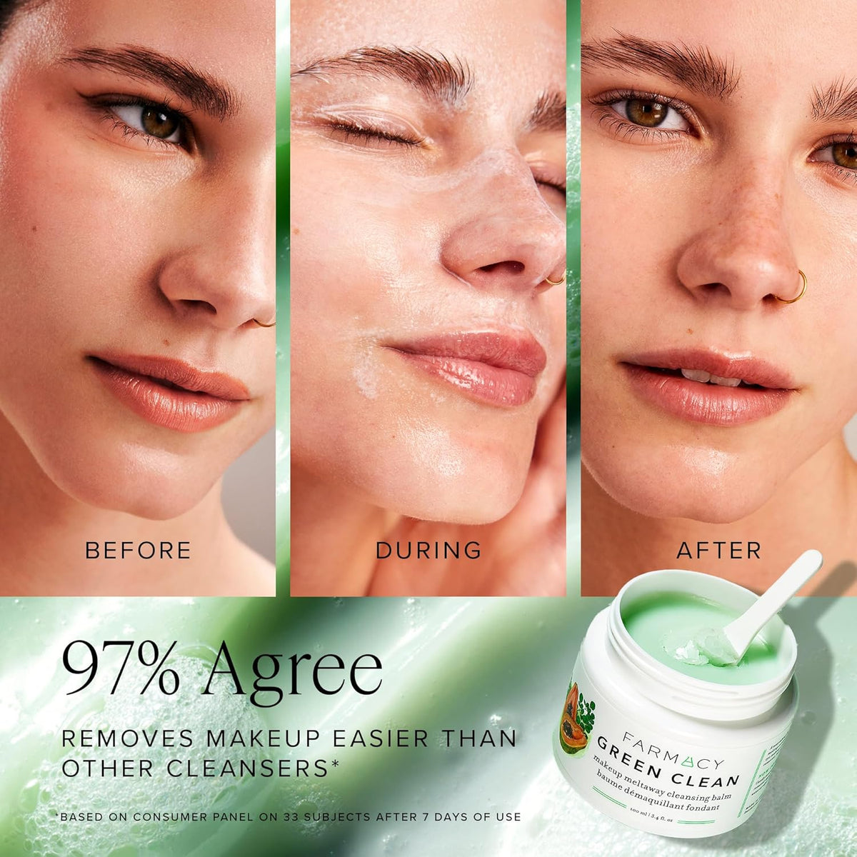 Farmacy Makeup Remover Cleansing Balm - Green Clean Waterproof Makeup Remover + Oil Based Cleanser