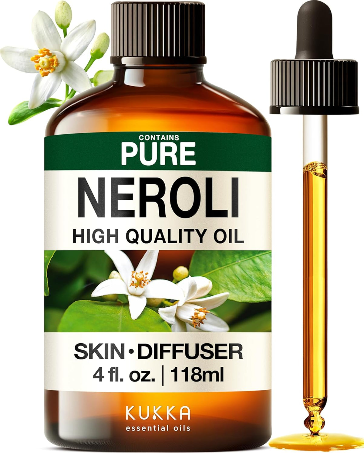 Kukka Neroli Essential Oil for Diffuser Skin - 4 Fl Oz - Neroli Oil, Floral Scent, for