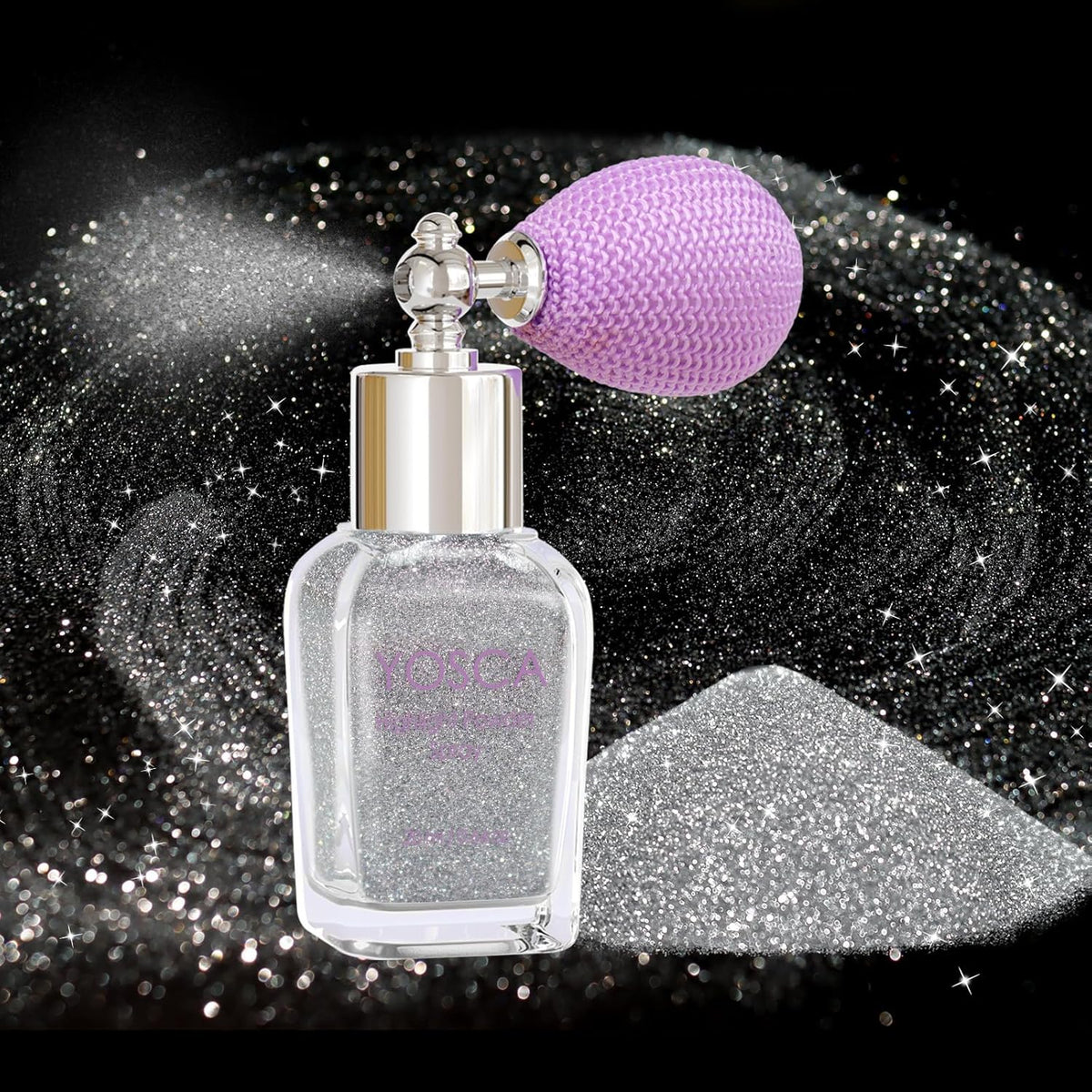 Yosca Body Glitter Spray, 30ML Diamond Body Shimmer Powder Hair Spray Silver Glitter Sparkle