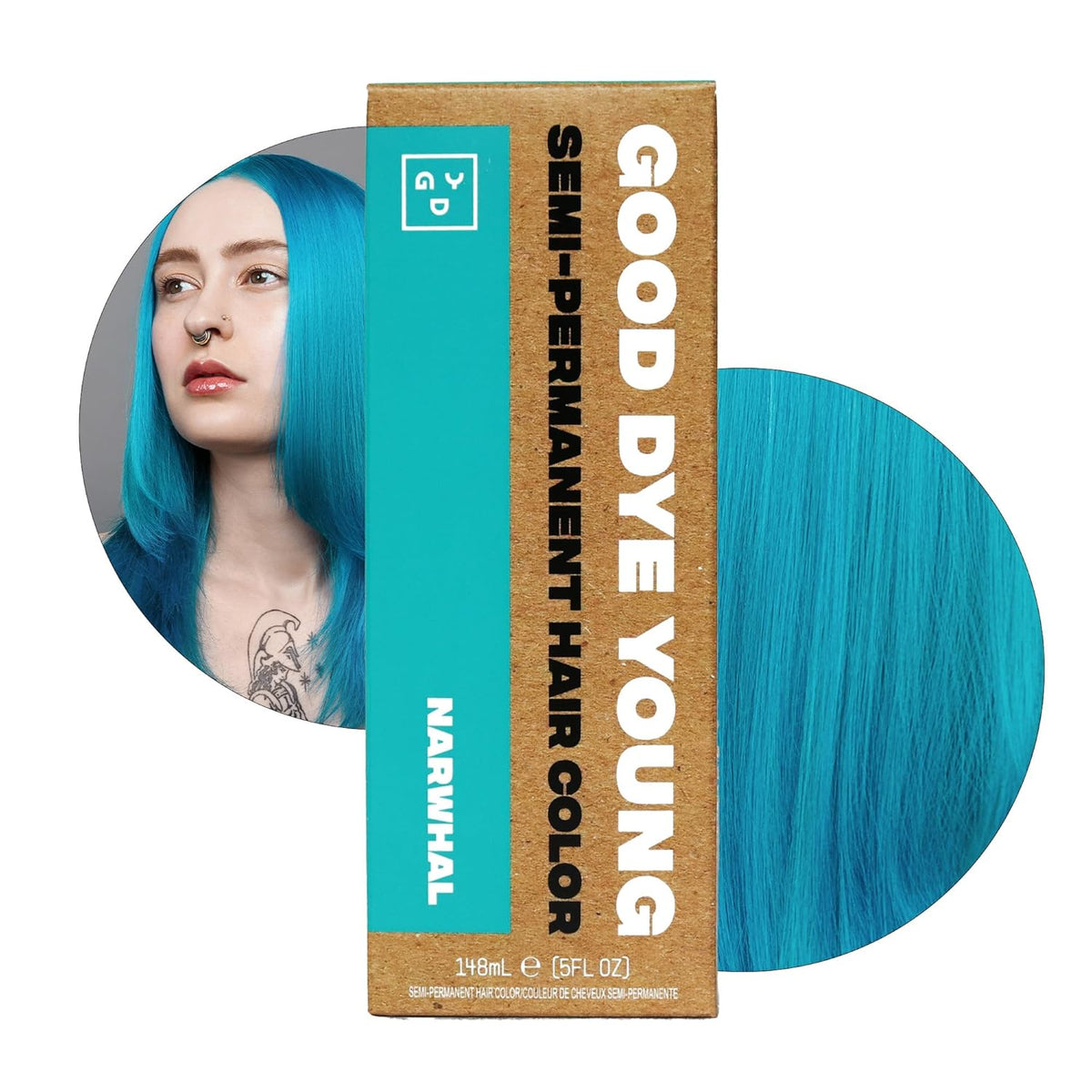 Good Dye Young Semi-Permanent Hair Color, Vegan and Cruelty-Free Blue Hair Dye, Last up to 24