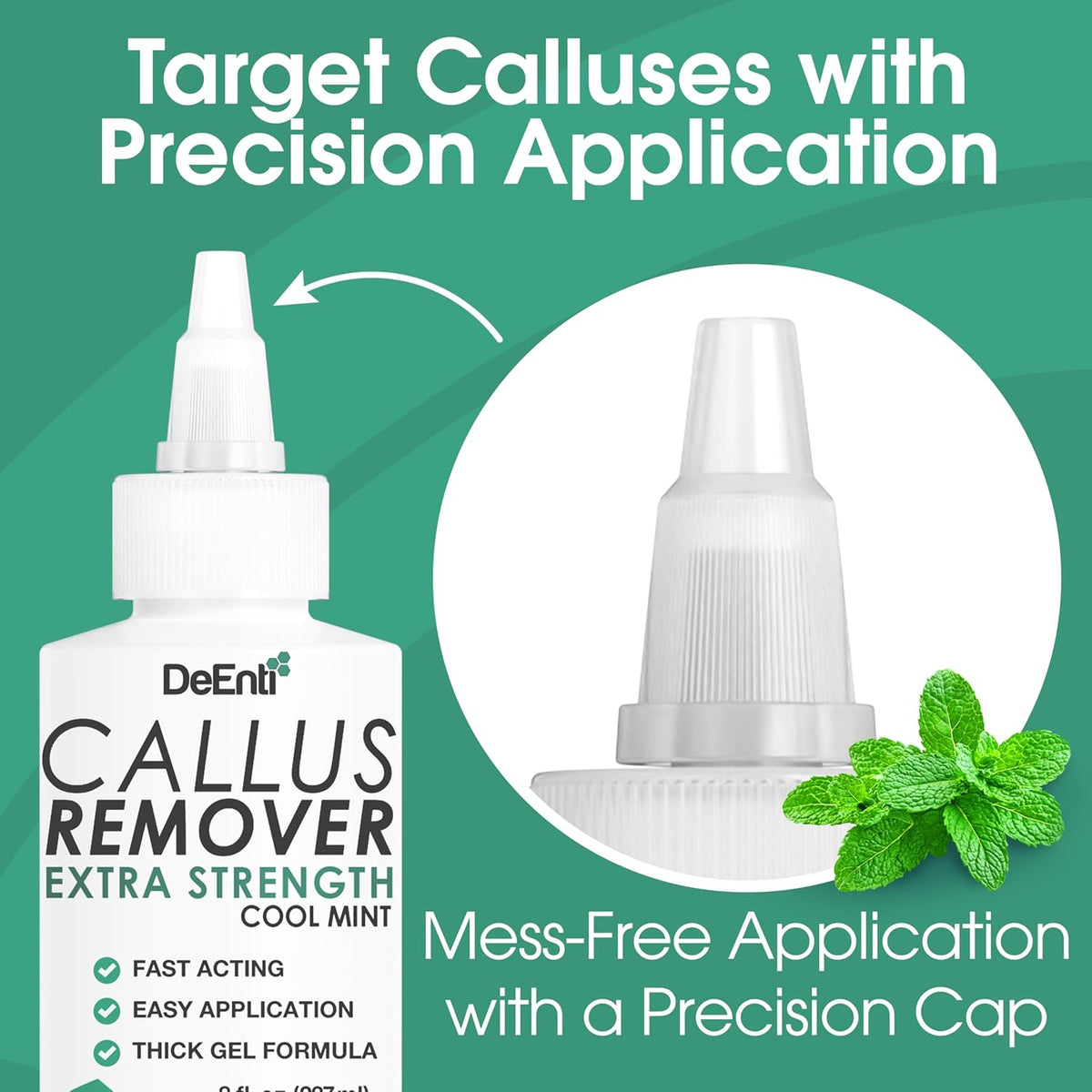 DeEnti Callus Remover for Feet, Extra Strength Foot Callus Remover Gel, 8oz Salon Grade Home