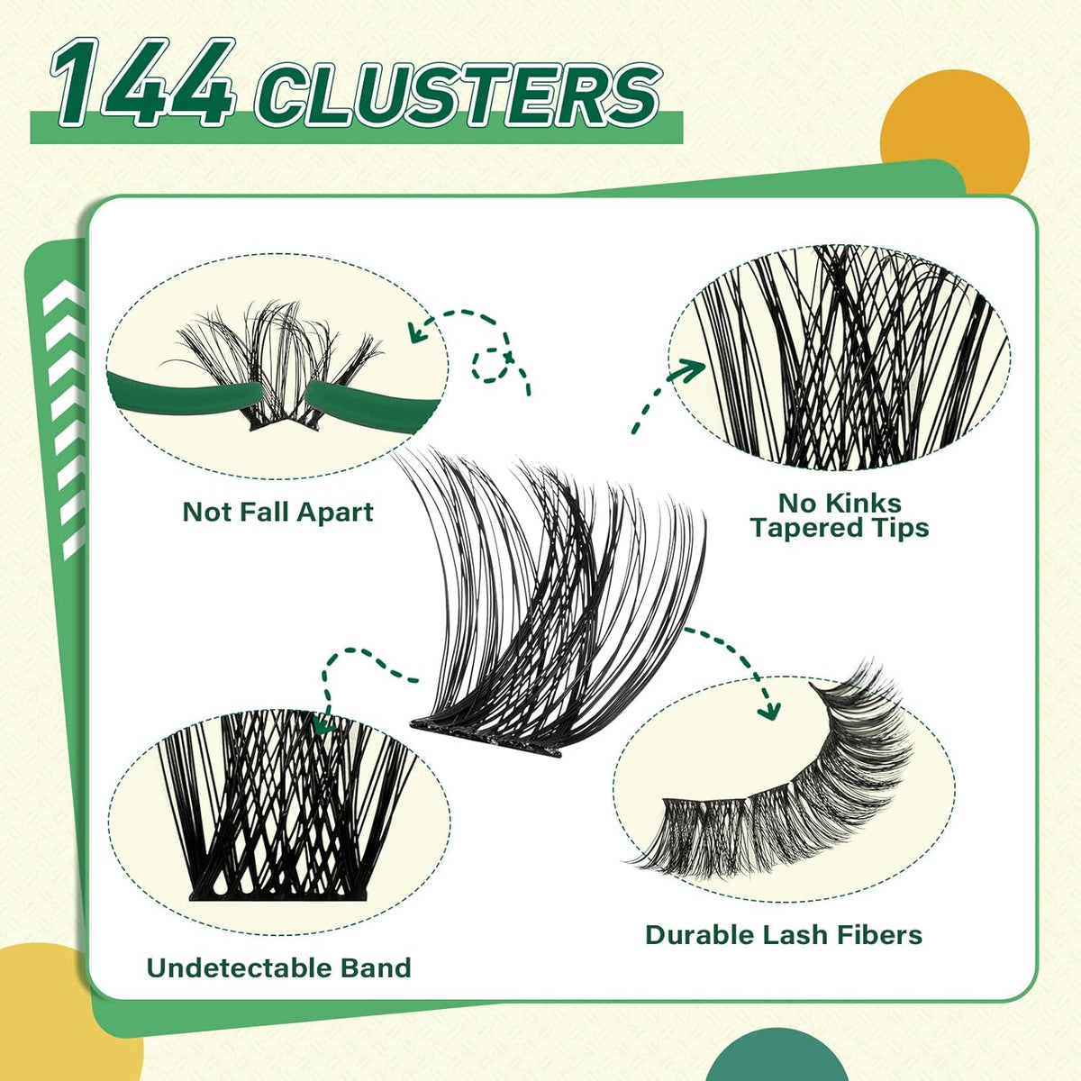 DIY Lash Extension Kit KEYYOU 144pcs Lash Clusters Eyelash Extension Kit with Mascara Brush Bond