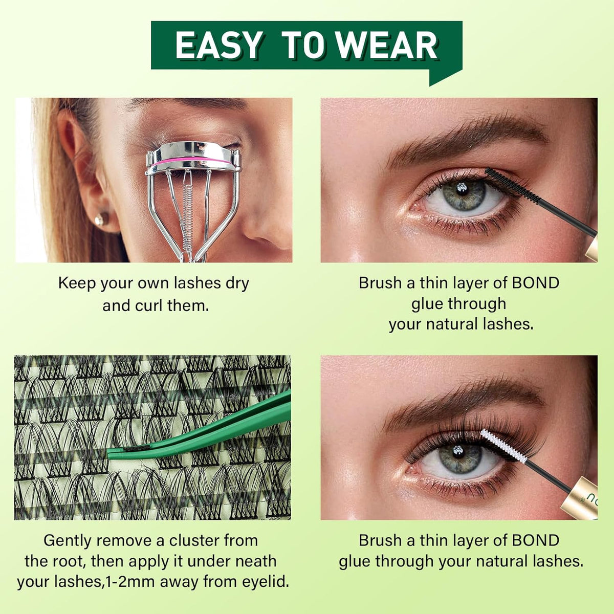 Natural Lash Clusters Wispy Eyelash Clusters 144 pcs Cluster Eyelash Extensions D Curl Individual
