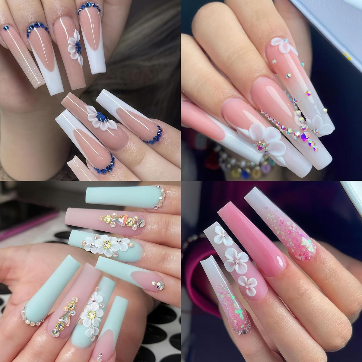 UNA GELLA XXL Coffin Nails Tips Full Cover 216pcs Extra Long Coffin Nail Tips No C Curve Clear