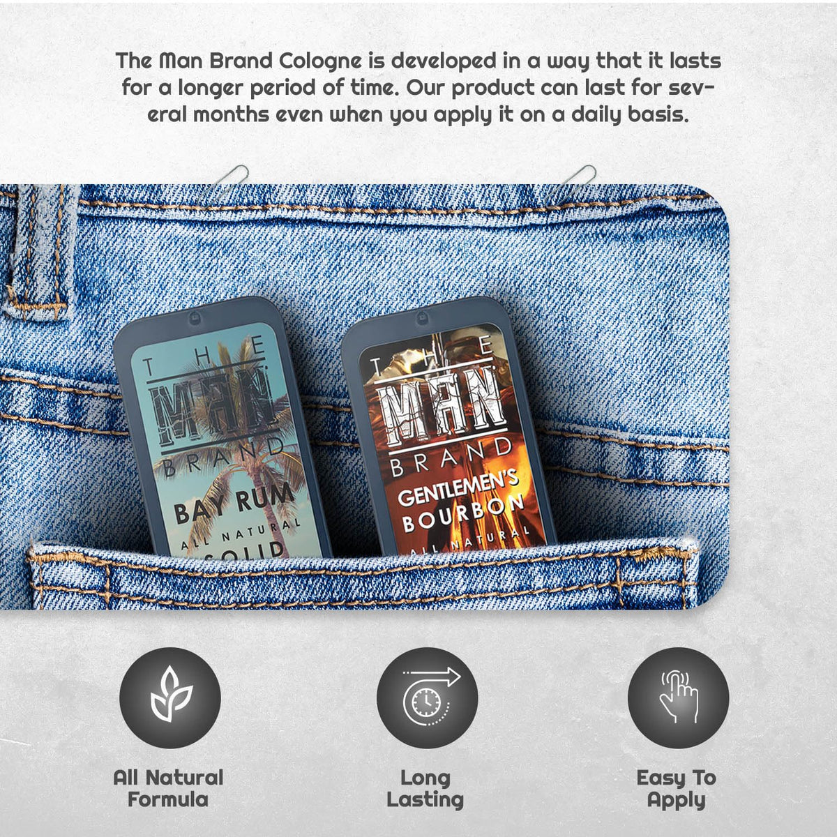 Solid Cologne Set with Bay Rum Solid Cologne, Bourbon Solid Cologne, Woodsman, and Life of the