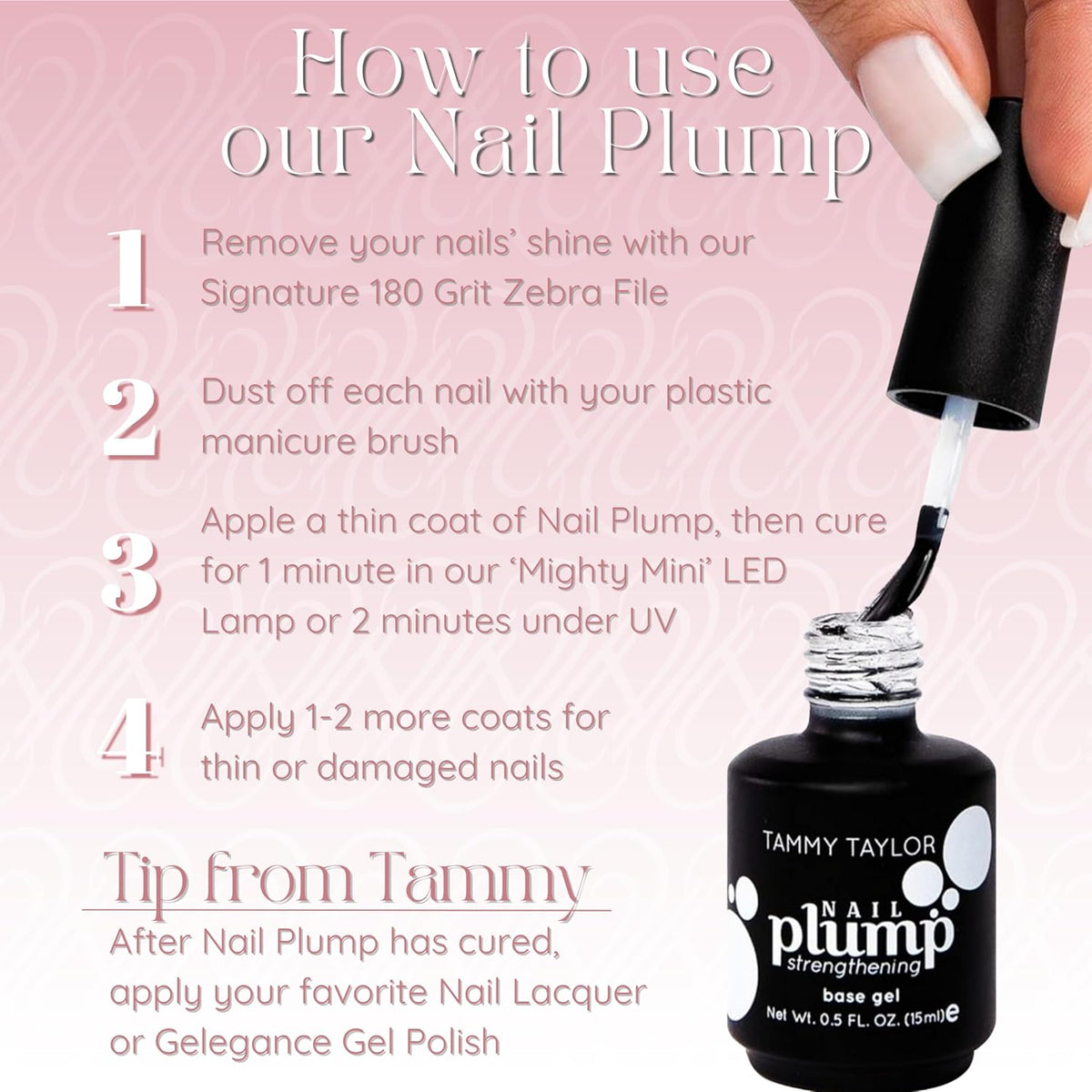 Tammy Taylor Nail Plump Nail Hardener | Extra Strength Healthy Natural Nail Strengthener Polish for
