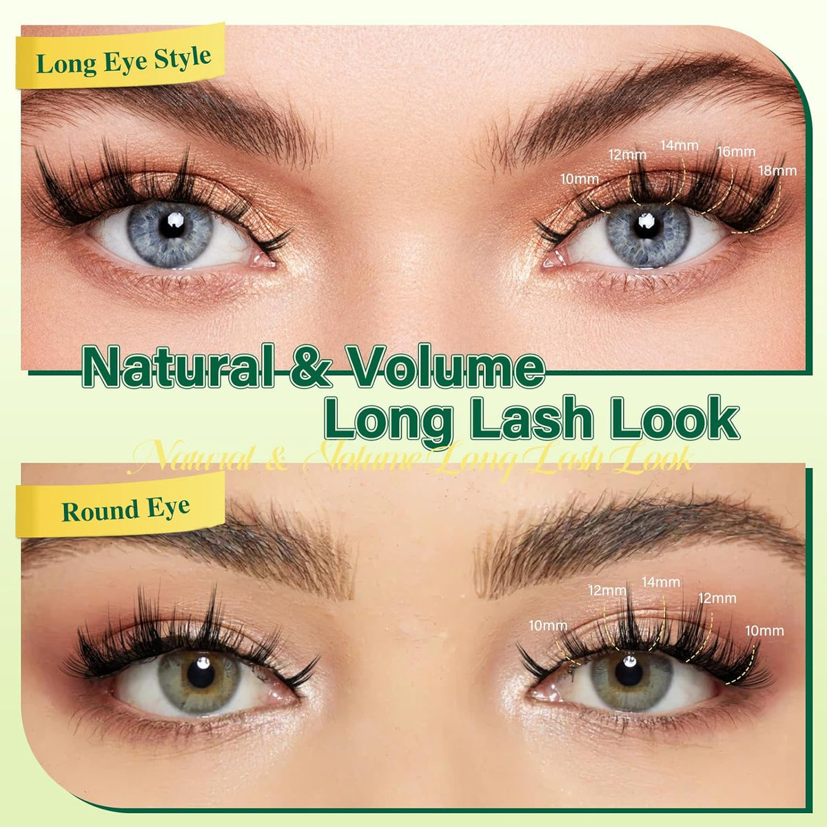 KEYYOULASH Lash Clusters Manga Lash Extension D Curl 120pcs 8-18mm Wispy Eyelash Clusters Natural
