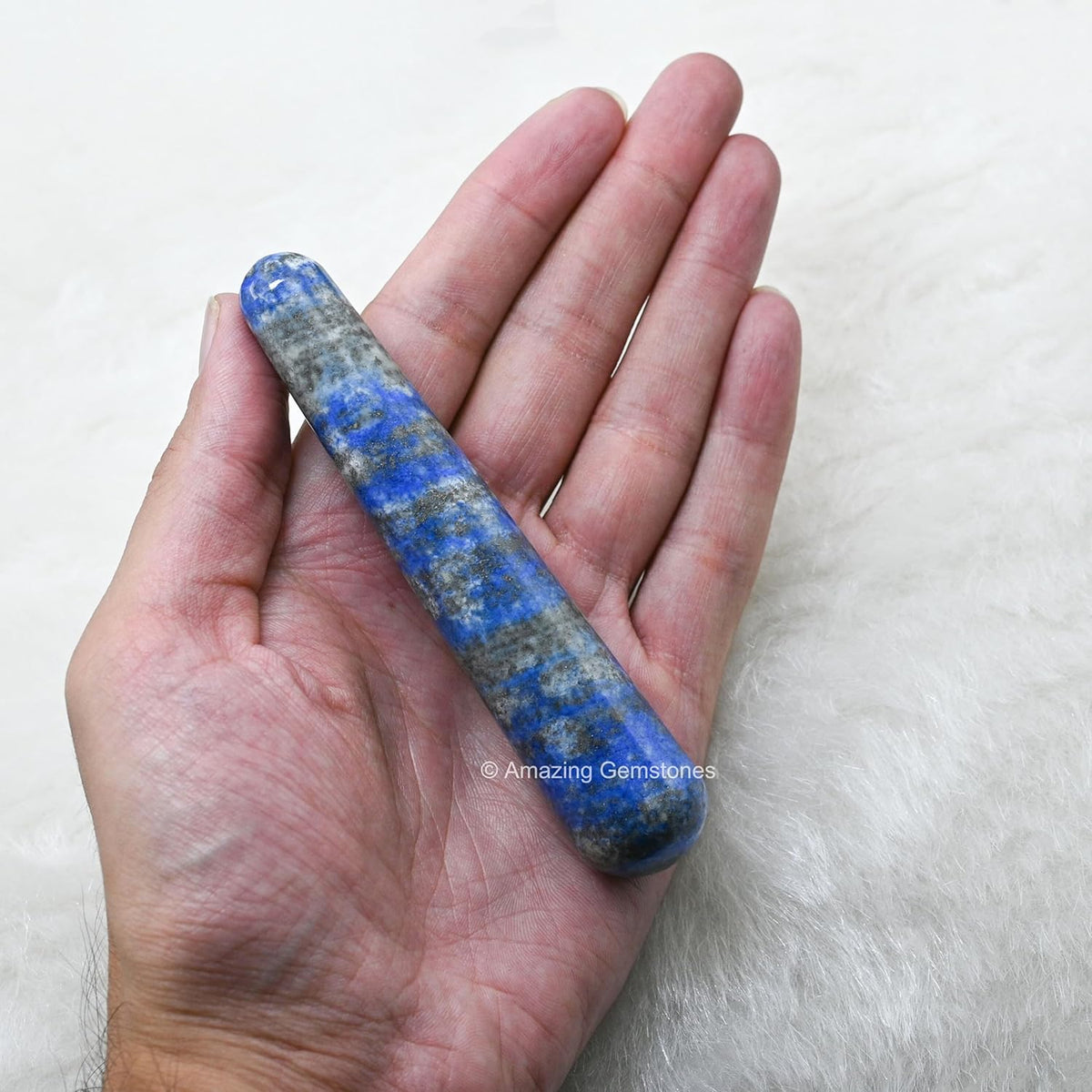 Amazing Gemstone Lapis Lazuli Crystal Wand Massage Stick - Pelvic Wand Gua Sha for Adults