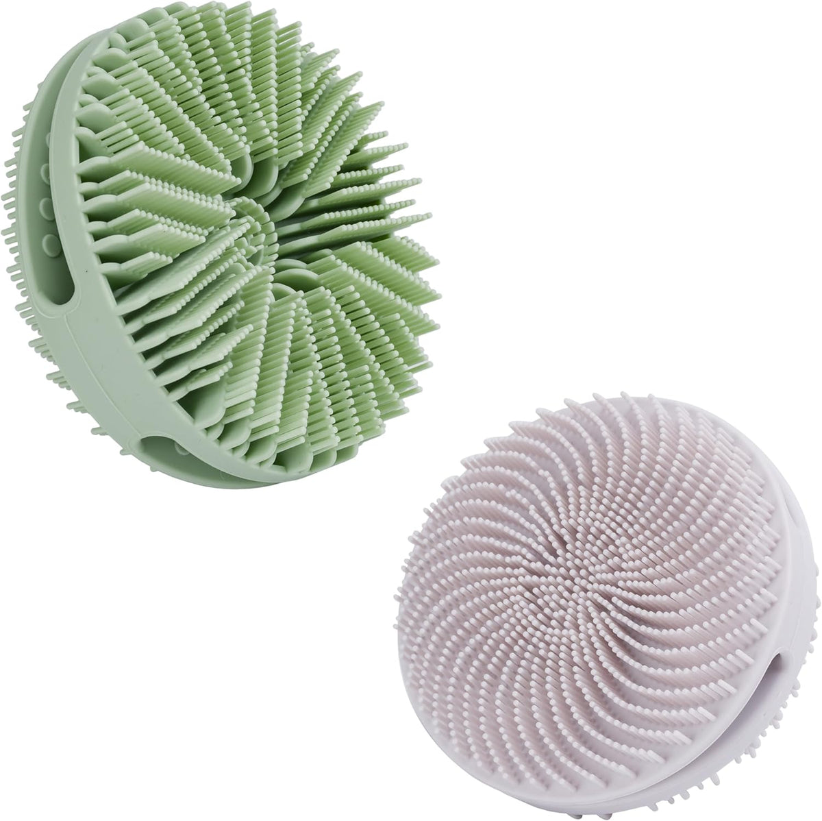 2 PC Silicone Exfoliating Body Scrubber, Silicone Body Shampoo Brush, Soft Silicone Loofah for