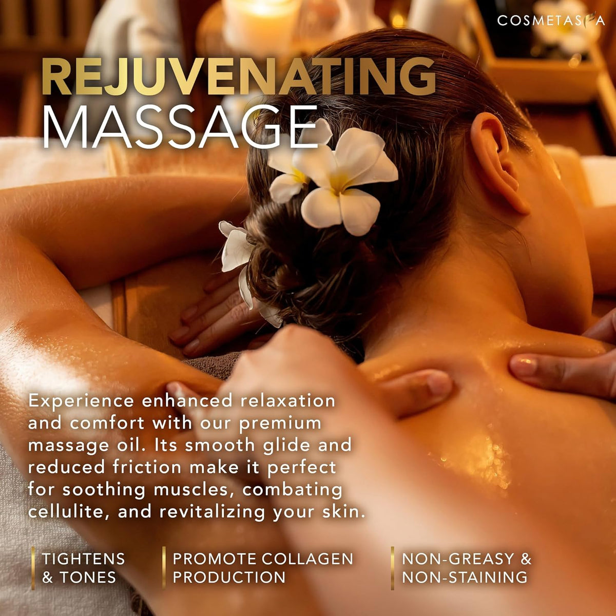 Cellulite Massage Oil with Collagen & Stem Cells- 100% Natural Anti Cellulite Oil, Assists with