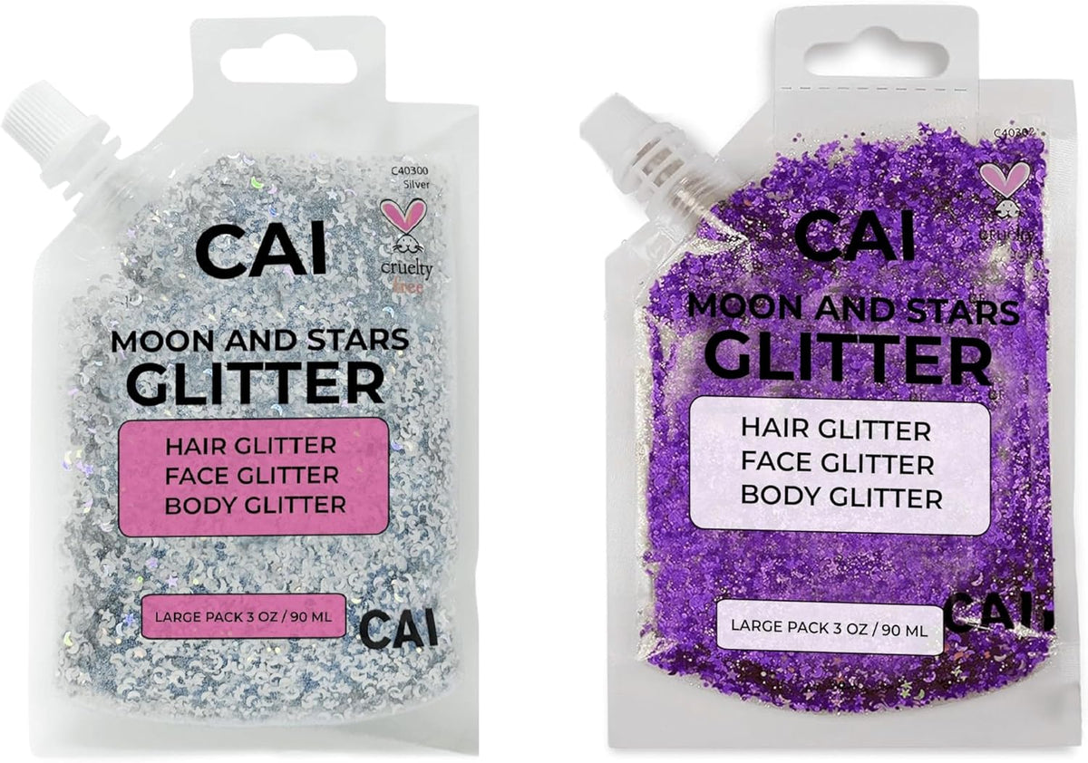 Face, Body & Hair Glitter Gel – Halloween Glitter for Kids and Women – 3 Oz Cosmetic-Grade Gel