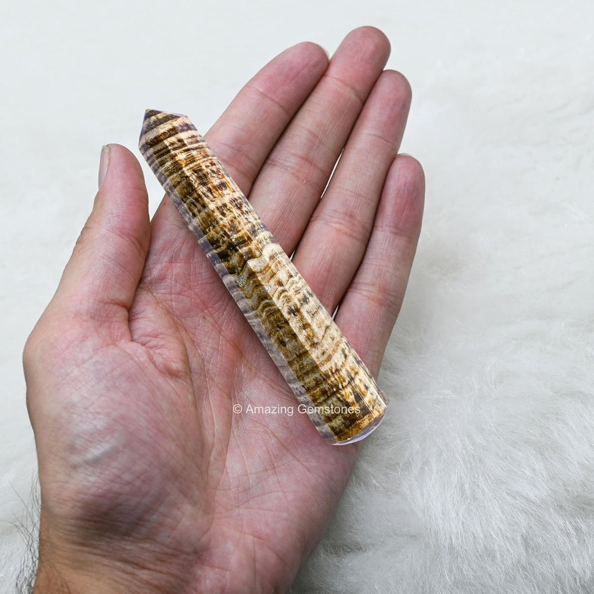 Amazing Gemstone Aragonite Crystal Wand Massage Stick - Pelvic Wand Gua Sha for Adults - Crystals