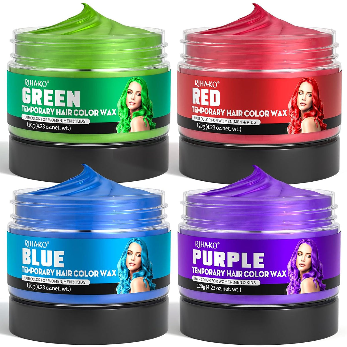 4 Colors Temporary Hair Color for Kids,Gifts for Teens,Girls,Boys,Fun Gifts for Kids,Temporary Hair