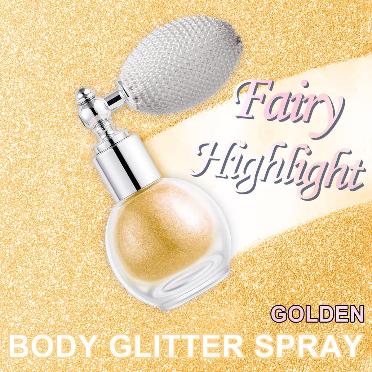 Hair and Body Glitter Spray, Holographic Glitter Highlighter Powder, Face Body Clothes Shiny