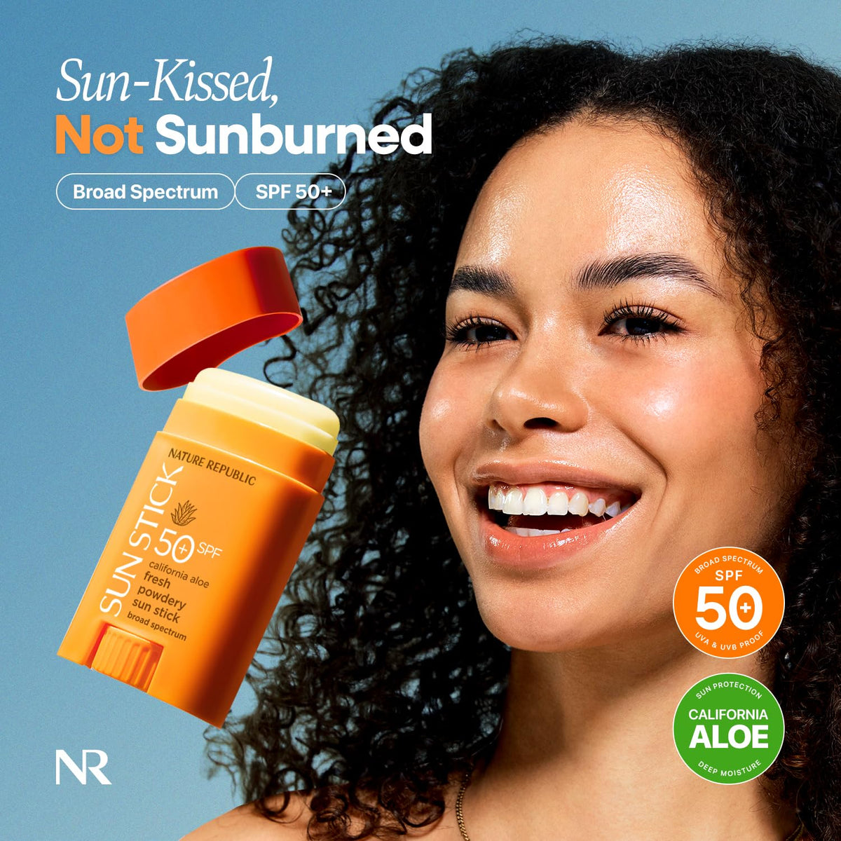 Nature Republic California Aloe Fresh Powdery Sun Stick Broad Spectrum SPF50+ | Korean Sunscreen