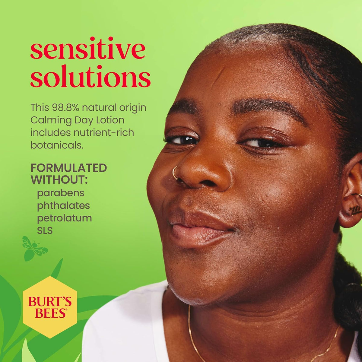 Burt's Bees Calming Day Face Lotion With Aloe and Rice Milk, Soothing Face Lotion for Sensitive