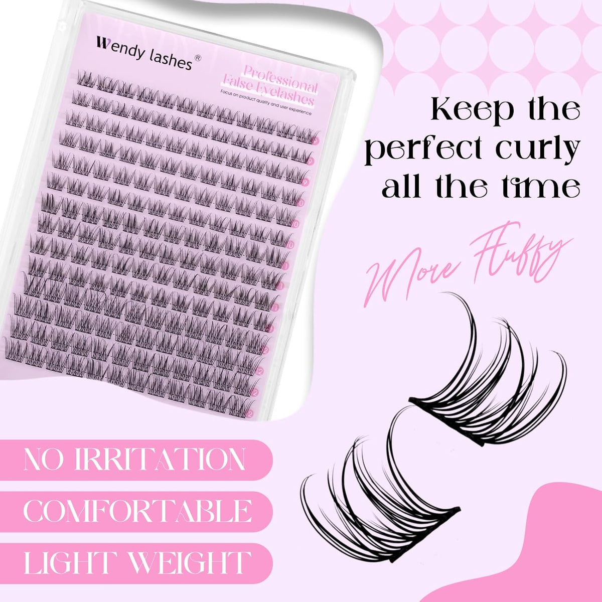 Nature Look DIY Lashes Individual Lashes Matte Black Cluster Eyelash Extensions Cluster