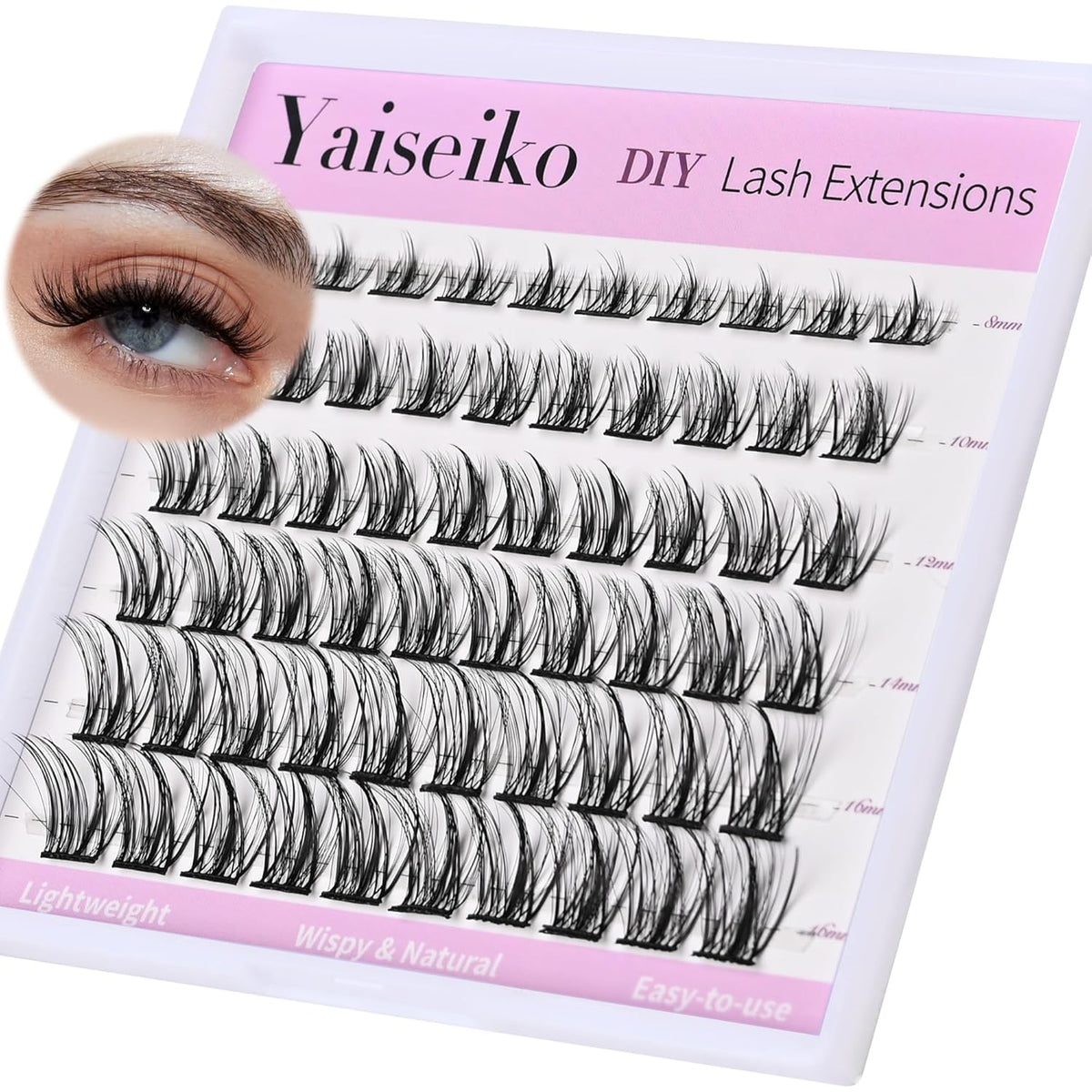 Manga Lash Clusters Eyelash Extensions Wispy Anime Eyelash Clusters Lash Extension 60pcs 8-16MM D