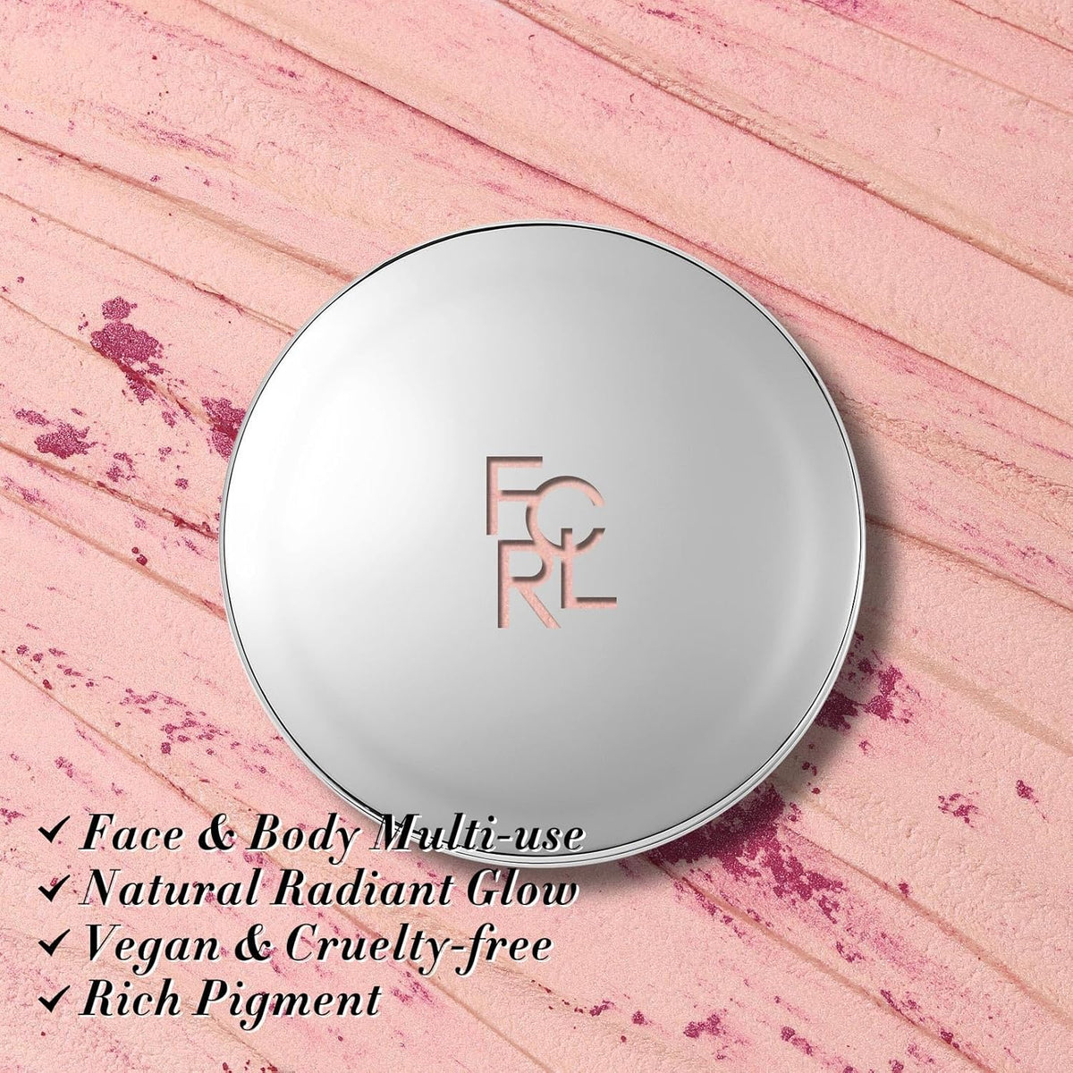 FOCALLURE Shimmer Face Highlighter Makeup Powder, Gel to Powder Glow Finish, Leaving a Lightweight
