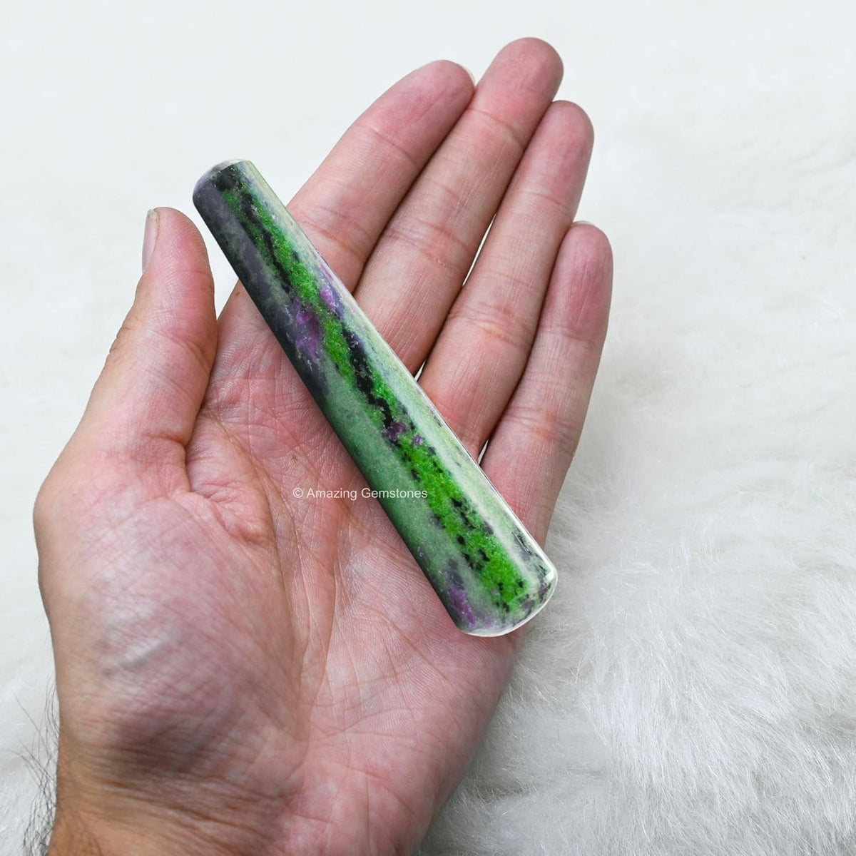 Amazing Gemstone Ruby Zoisite Crystal Wand Massage Stick - Pelvic Wand Gua Sha for Adults
