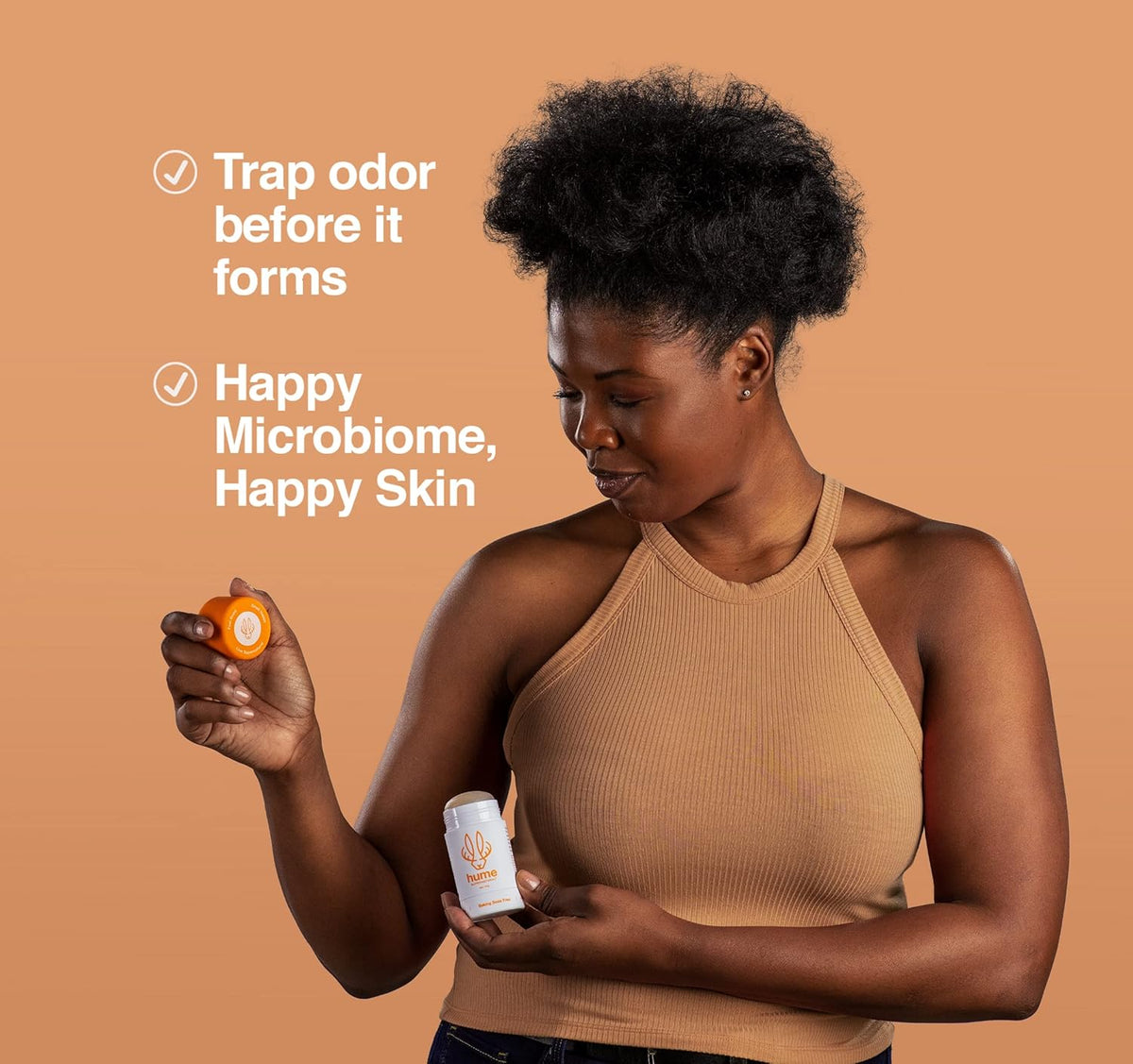 Hume Supernatural Aluminum Free Deodorant for Women & Men - Safe for Sensitive Skin - Probiotic