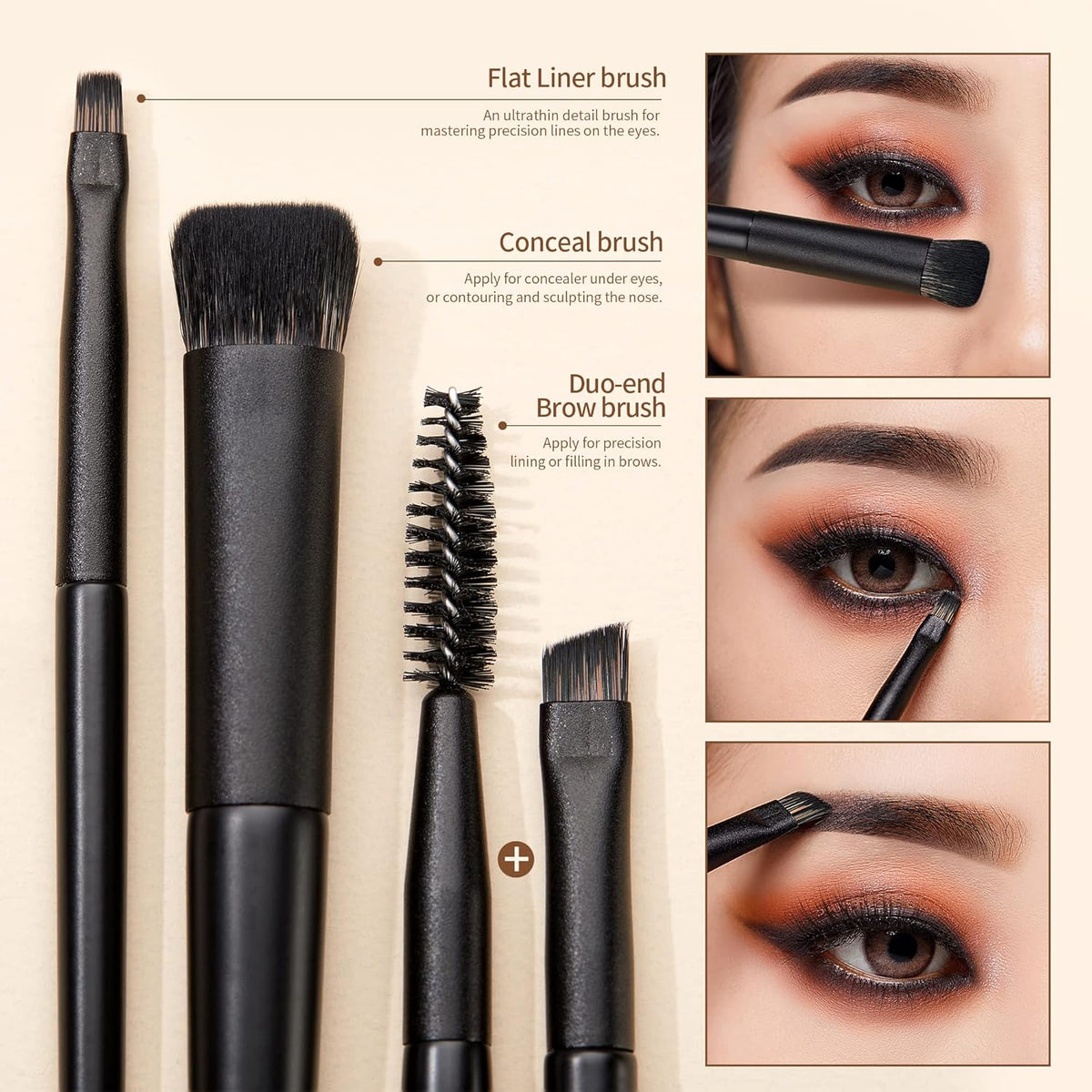 Jessup Eyeshadow Brush Set, 10Pcs Eye Makeup Brushes Professional for Blending Eye Shadow Liner