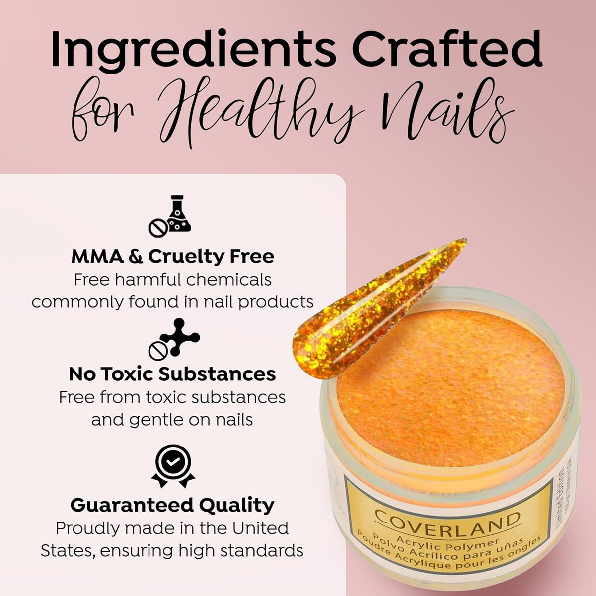 Tones Coverland Acrylic Nail Powder "Sunshine" - Limited Edition Acrylic Powder for Nail Design