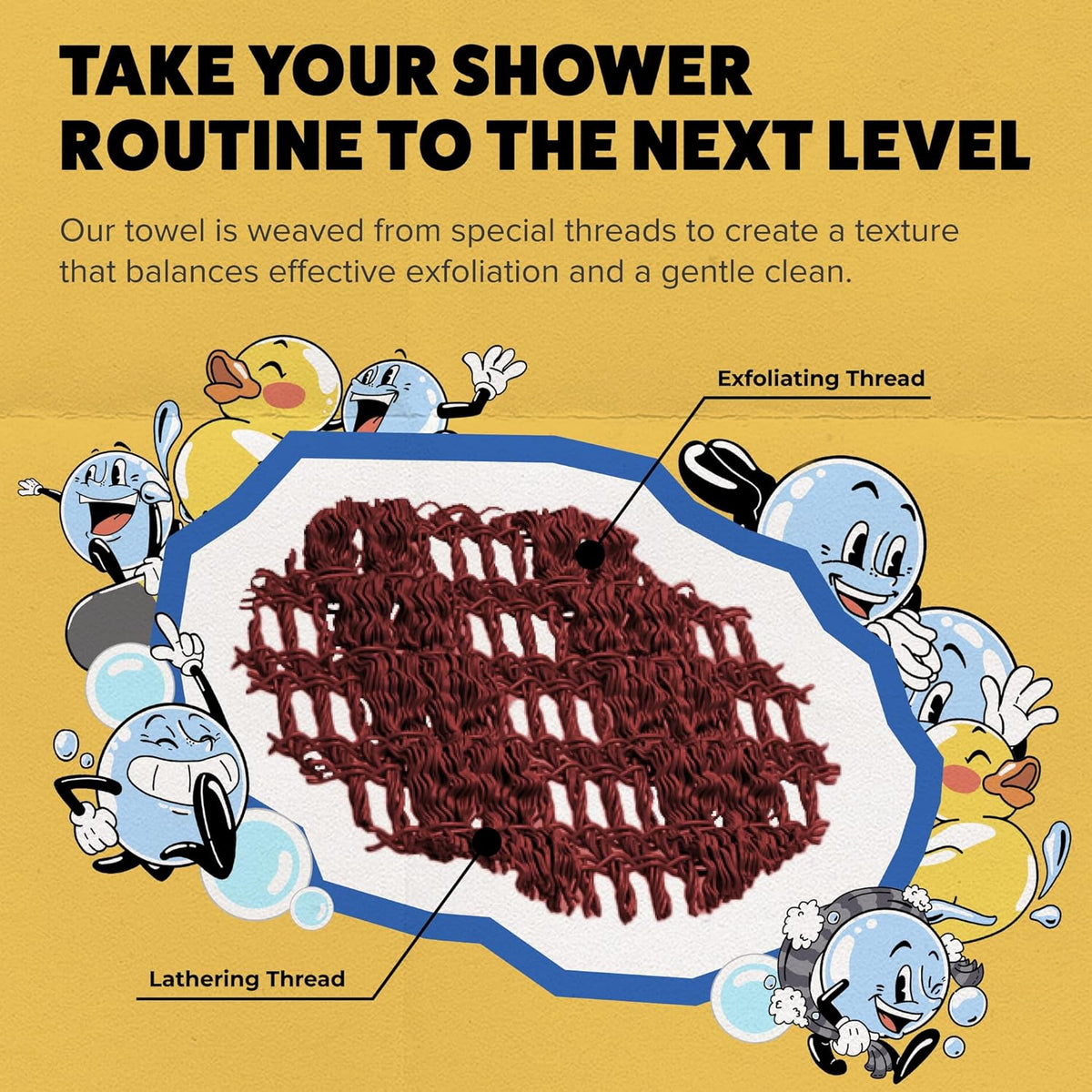 GOSHI Exfoliating Shower Towel - Rip-Resistant Exfoliating Washcloth for All Skin Types - Brick Red