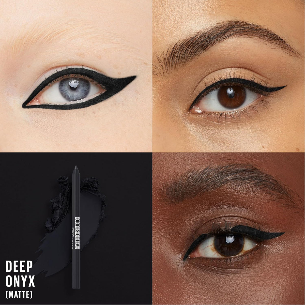 Maybelline TattooStudio Long-Lasting Sharpenable Eyeliner Pencil, Glide on Smooth Gel Pigments with