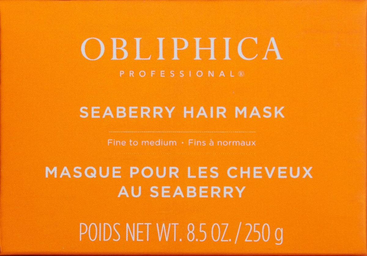 Obliphica Seaberry Hair Mask - Deep Conditioning Hydrating Treatment for Dry and Damaged Hair