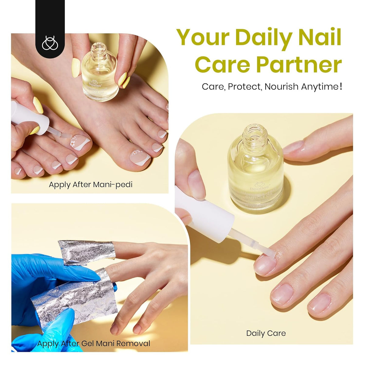 Beetles Cuticle Oil for Nail 15ml Almond Fragrance Care with Jojoba Oil & Vitamin E Nail Growth and