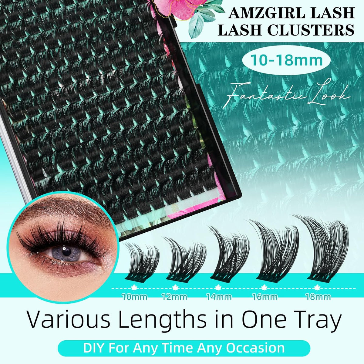Lash Clusters Kit 168pcs Lash Extension Kit Cluster Lashes Natural Look with Lash Bond and Seal