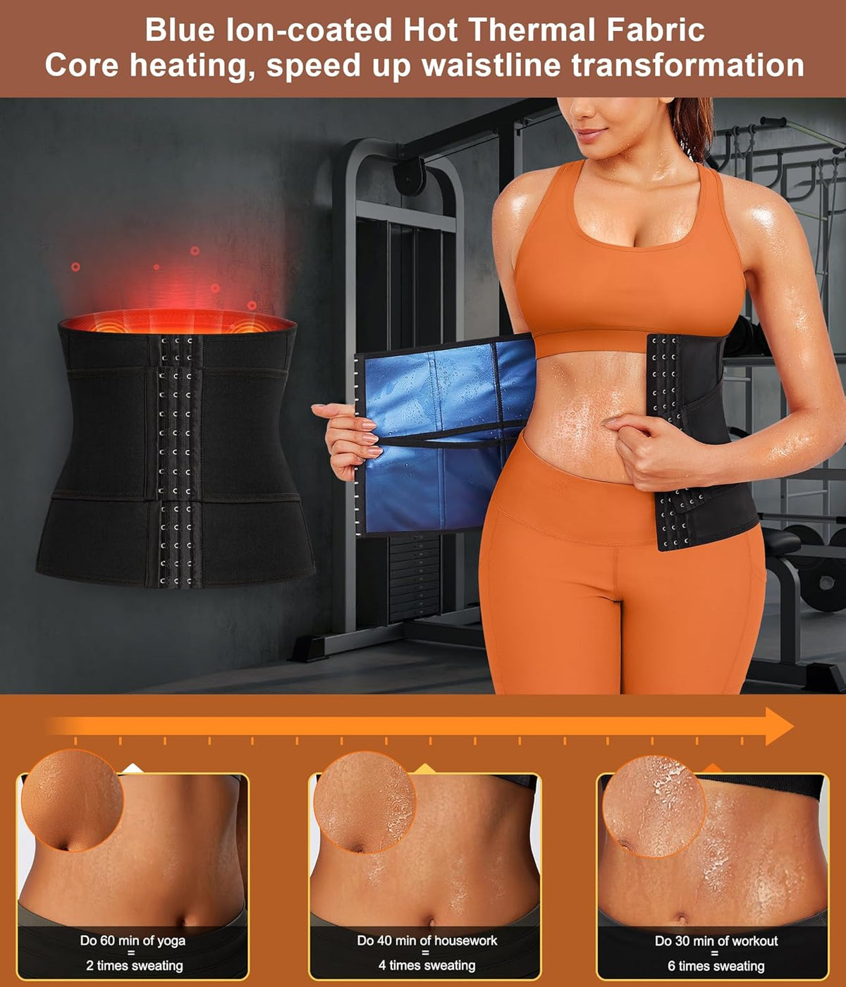 TrainingGirl Waist Trainer for Women Belly Working Out Trimmer Corset Sauna Sweat Belt Band Stomach