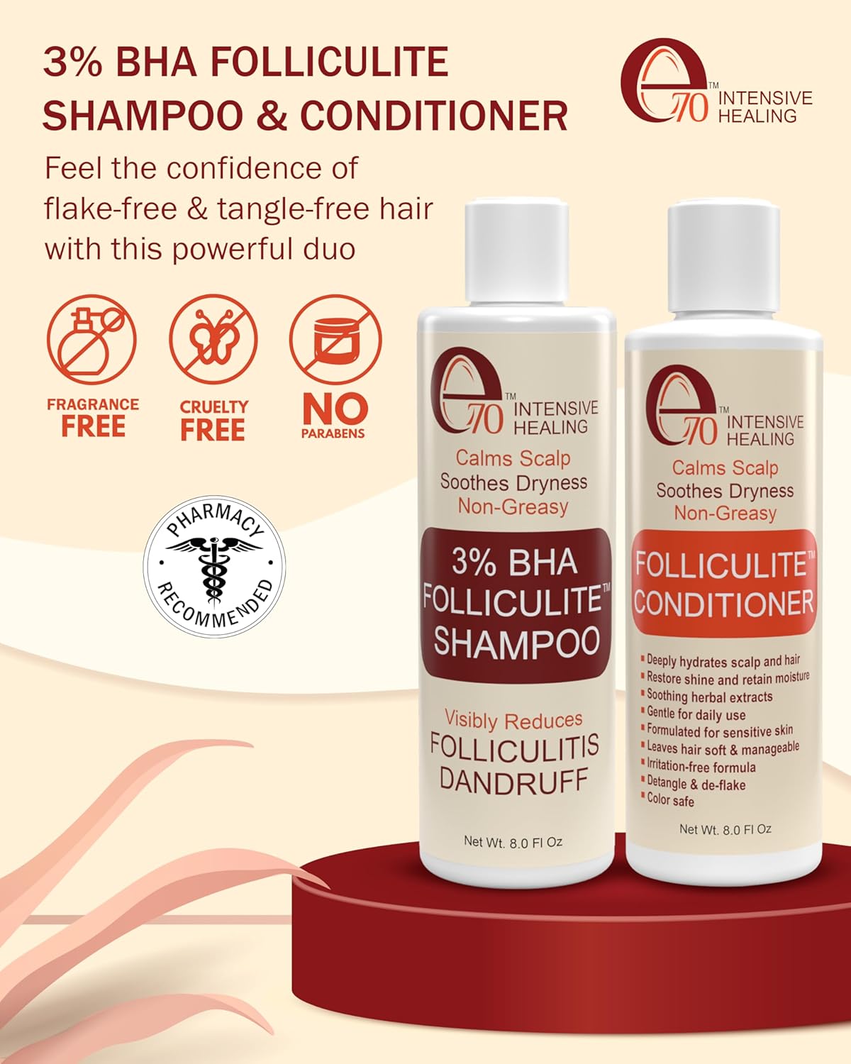 Folliculitis Treatment Shampoo and Conditioner with 3% BHA, Salicylic Acid, Aloe Vera & Tea Tree
