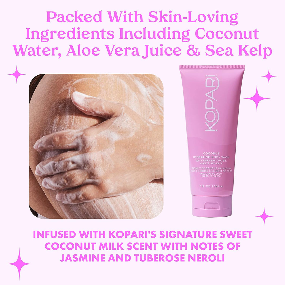Kopari Hydrating Body Wash - Non-Toxic, Paraben Free, Gluten Free & Cruelty Free - Made with