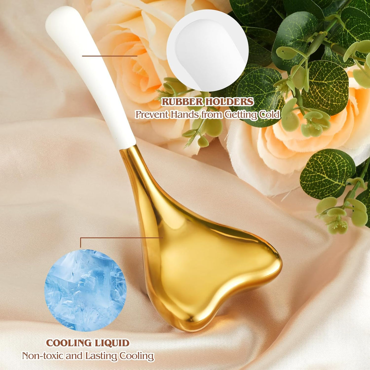Running man Ice Globes -Facial Skin Care Tools for Women, Cryo Sticks -Unbreakable Stainless Steel
