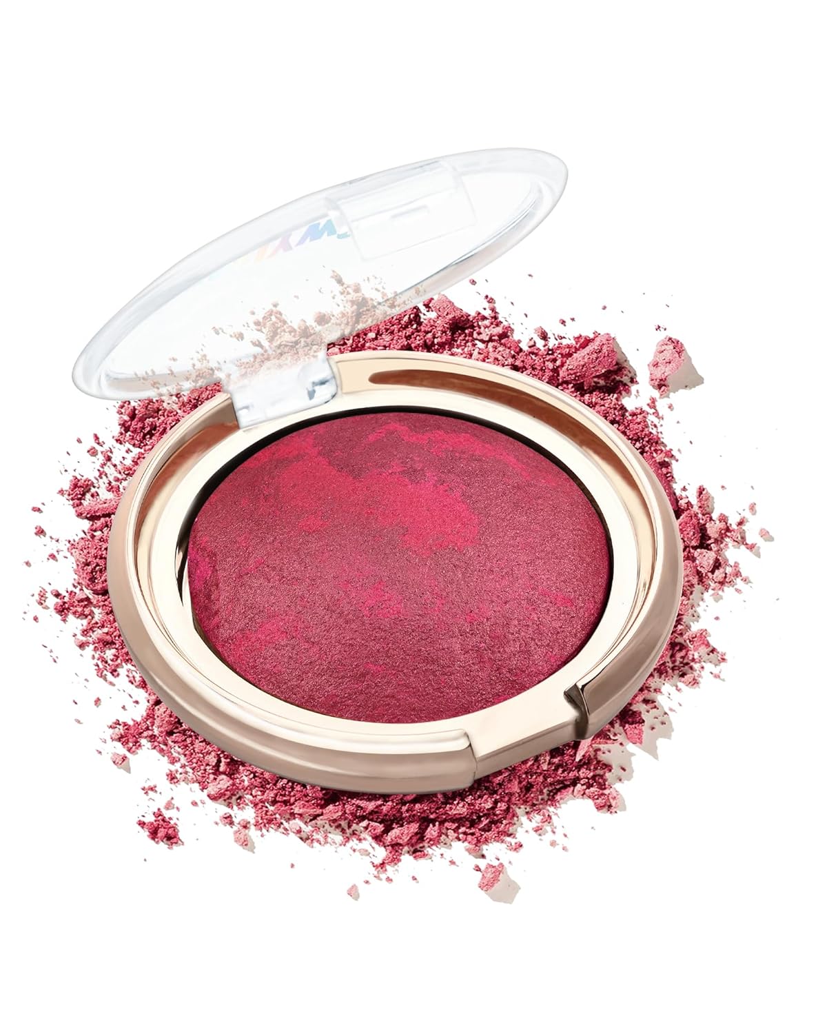 Baked Blush,Glow Marbleized Blush Powder Palette,Lightweight Shimmery Cruelty-Free Blusher for