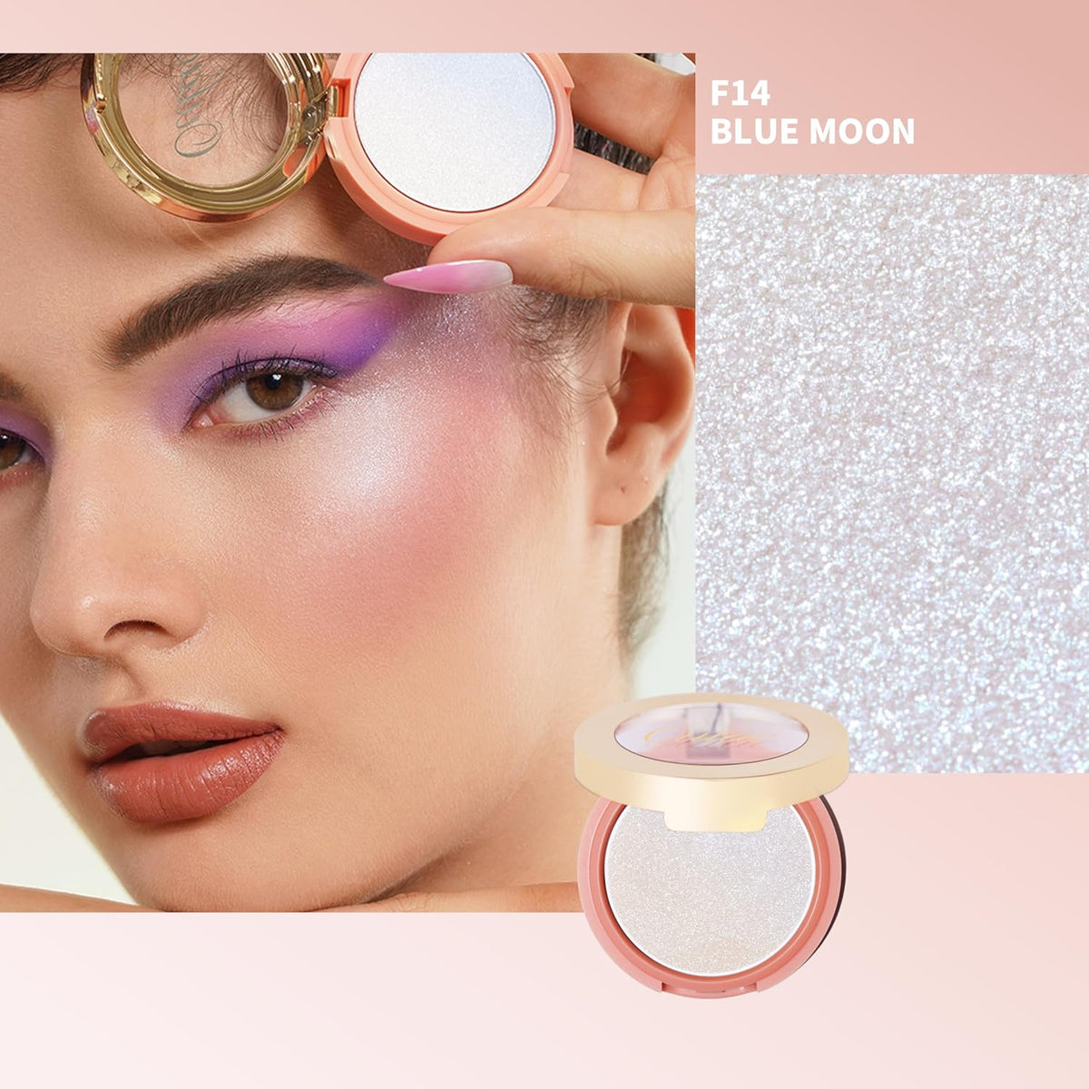 Oulac Holo Highlighter Blush Eyeshadow 2in 1| Intense Subtle Shimmery Blush Creamy Texture|