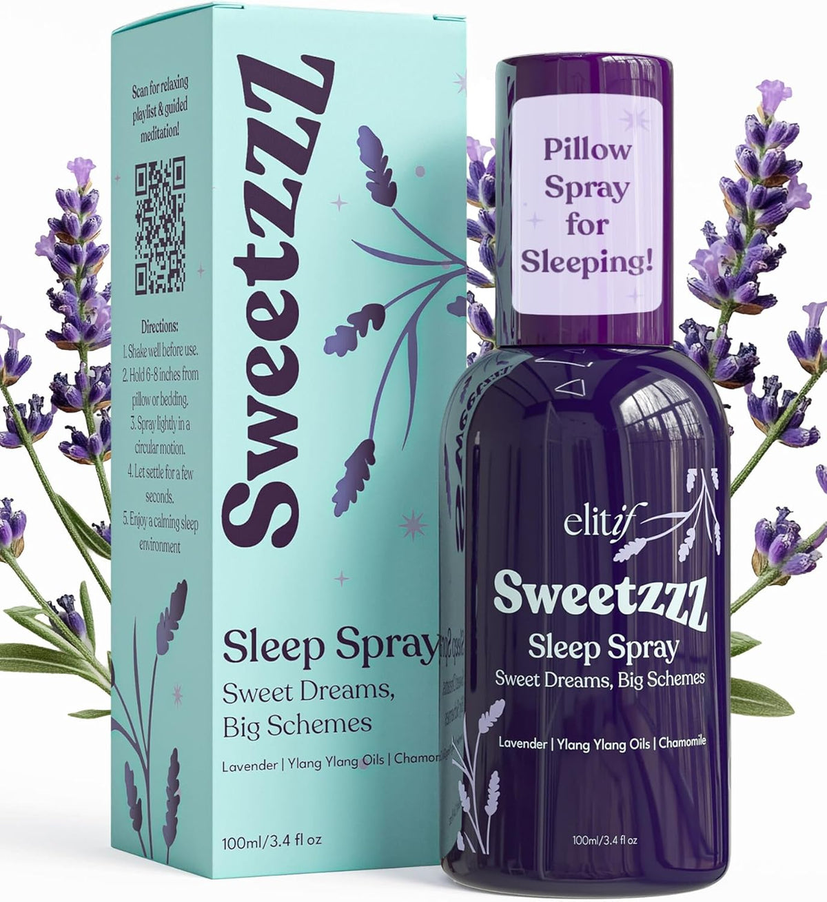 Lavender Pillow Spray for Sleeping – Aromatherapy Sleep Mist & Natural Bedtime Linen & Room Spray
